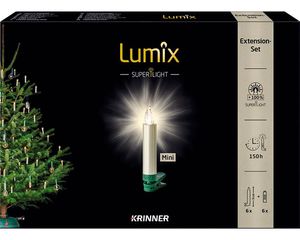 Krinner kabellose Kerzen LUMIX Superlight MINI cashmerefarben, Erweiterungs-Set, 6 St