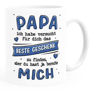 Kaffee-Tasse Spruch Für dich das Beste Geschenk zu finden personalisiert mit Namen Geschenk Papa Kinder Tochter Sohn SpecialMe® Mich Uni-Weiß Keramik-Tasse
