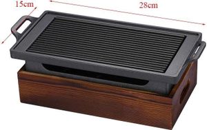 Rauchfreier tragbarer BBQ-Grill zum Grillen mit Holzkohle, 28x15cm, Braun & Schwarz