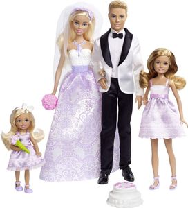 Hochzeitsset | Barbie Puppe | mit Ken, Stacie & Chelsea | Mattel DJR88