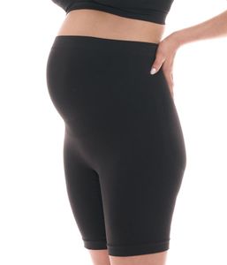Umstandsslip - Schwangerschaftsslip mit langem Bein - Nahtlos - Überbauchslip - Einzelpack (L-XL, Schwarz)