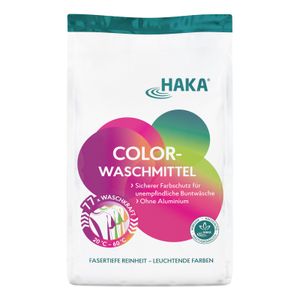 HAKA Colorwaschmittel  3kg Pulverwaschmittel für Buntwäsche, ohne Aluminium
