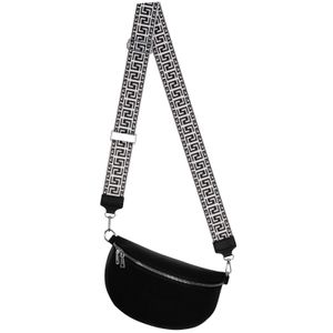 Bauchtasche Umhängetasche Crossbody-Bag Hüfttasche Kunstleder Italy-Design BLACK