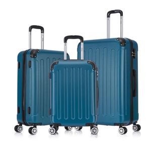 Flexot® F-2045 Kofferset Koffer Reisekoffer Hartschale Handgepäck Bordcase Doppeltragegriff mit Zahlenschloss Gr. M - L - XL Farbe Royal-Blau