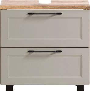 Waschbeckenunterschrank 60 cm in kaschmir mit Wotan Eiche Nb. MARLING-03, B/H/T ca. 60/55/35 cm