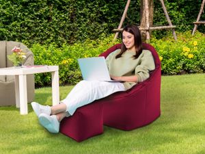 Sitzsack Set ø 70 H 80 cm mit Hocker Sitzsessel Relaxsessel Gaming-Sessel Big Bamba formstabil grau - basalt Sitzsack Set ø 70 H 80 cm mit Hocker Sitzsessel Relaxsessel Gaming-Sessel Big Bamba formstabil grau - basalt