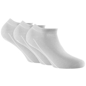 Rohner Basic Unisex Sneaker Socken, 3er Pack - Bambus Weiß 43-46