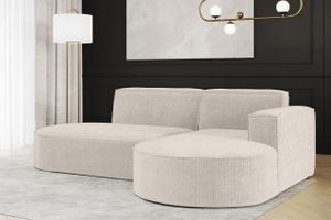 Sofa w kształcie L MODENA narożnik tkanina Nordic ecru prawy