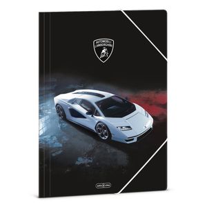 Ars Una Zeichnungs- Sammelmappe DIN A4 mit Gummizug und 3 Klappen, Lamborghini, schwarz-weiß, für Jungen