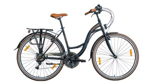 26 Zoll Meyako "Feline" Cityrad Hollandrad Citybike Trekkingrad Damen Fahrrad Mädchenfahrrad Schwarz/Braun