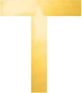 Oblique Unique Bügelbild Buchstabe T Bügelfolie für DIY Gestaltung Beschriftung von Kleidungsstücken uvm. - gold