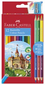 FABER-CASTELL Hexagonal-Buntstifte ECO Promoetui 12+3