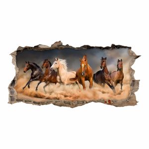 180 Wandtattoo Pferde - Loch in der Wand : Größe - 1250 x 630 mm Größe: 1250 x 630 mm