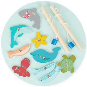 Bieco Magnetspiel Angel Spiel Kinder - Fische angeln - Montessori Angelspiel Kleinkind - Holz Angelspiel - Magnetangel Kinder Angel Spielzeug - Fische mit Magnet Spielzeug Angel magnetisch Fisch Spiel