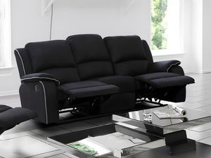Relaxsofa 3-Sitzer - Microfaser - Schwarz - HERNANI