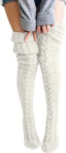 Herbst und Winter einfarbige Strümpfe über die Kniestrümpfe dicke Socken Thermosocken Kompressionsstrümpfe, Farbe:Weiß, Größe: 105cm Herbst und Winter einfarbige Strümpfe über die Kniestrümpfe dicke Socken Thermosocken Kompressionsstrümpfe, Farbe:Weiß, Größe: 105cm