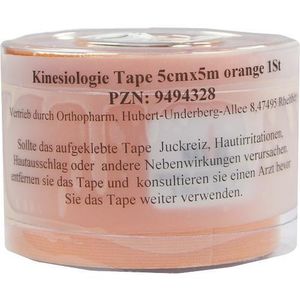 Nasara Kinesiologie Tape 5 cm x 5 m : orange Farbe: orange