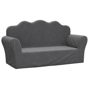 vidaXL Kindersofa 2-Sitzer Anthrazit Weich Plüsch