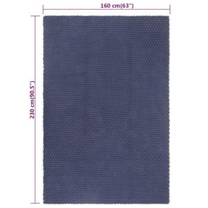 vidaXL Teppich Rechteckig Marineblau 160x230 cm Baumwolle