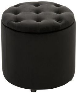 CLP Sitzhocker Pantin Samt mit Stauraum, Farbe:schwarz