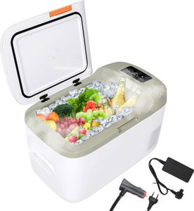 Puluomis Kompressor Kühlbox 25L elektrisch Auto Camping 12V 230V, Gefrierbox Tragbar, Kühl - Gefrierkombination bis -20° C, Grün