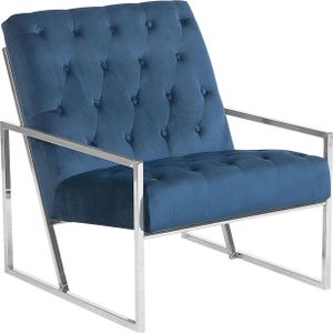 BELIANI Sessel Blau Samtstoff Metall Retro-Stil Wohnzimmer