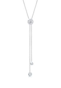 Elli PREMIUM Halskette Y-Kette Kreis Geo Kristalle 925 Silber Silber