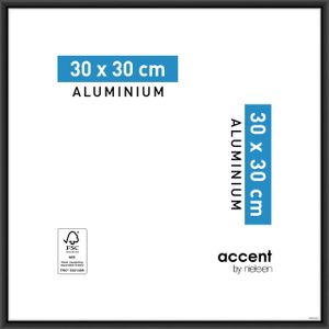 Accent Aluminium Bilderrahmen Accent, 30x30 cm, Schwarz Matt