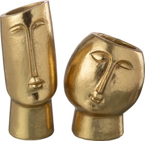 J-Line J-Line Vase Kopf Modern - Resin - Gold - 2Er Set