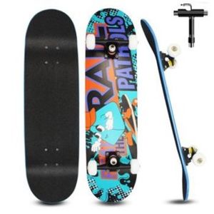 Skateboard 80x20cm Funboard Holzboard Ahornholz T-Tool Skate Board