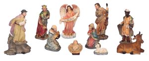 11 - teiliges Set Krippenfiguren Krippe Weihnachten Grösse bis 5cm
