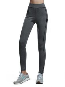 Damen High Taille Stretch Sport Yoga Hose Hose Bein Leggings,Farbe: grau,Größe:XXL