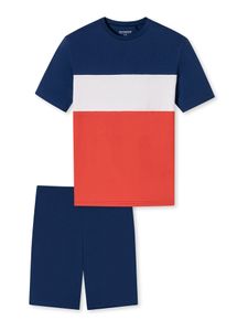 Schiesser schlafanzug schlafmode bequem Organic Baumwolle rot, blau 176