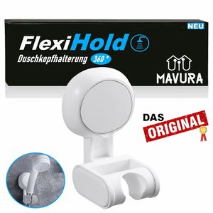 FlexiHold Duschkopfhalter mit Saugnapf 360° drehbar Brause Halterung ohne Bohren
