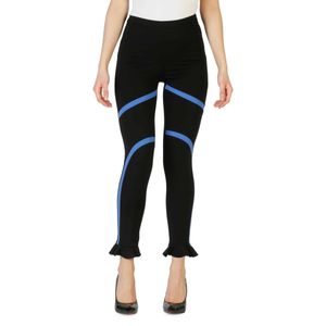 Pinko Damen Hose Freizeithose Businesshose, mit Reißverschluss, Größe:40, Farbe:Schwarz-schwarz,blau