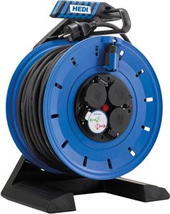 Kabeltrommel 50m H07RN-F 3x1,5mm² 290mm 4 Schutzkon.steckd.IP54 HEDI K750NTF