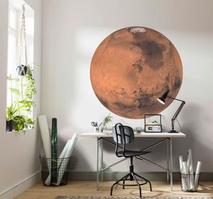Komar Vlies Fototapete rund und selbstklebend "Mars" - Größe: 125 x 125 cm (Breite x Höhe) - 1 Stück