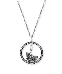 Angelcaller ERN-GINGKO-MA Dámský náhrdelník Stříbrný náhrdelník z listu jinanu dvoulaločného Markasit