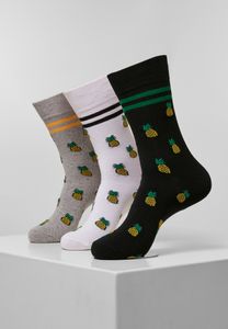 Ponožky Mr. Tee Recycled Yarn Pineapple Socks 3-Pack white/heather grey/black - 35–38