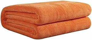 Kuscheldecke Wohndecke Flanell Fleecedecke, Falten beständig als Sofadecke oder Bettüberwurf, Größe:150 cm x 200 cm, Farbe:Orange