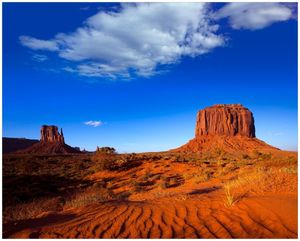 Wallario Poster - Monument Valley am Abend I, Kunstdruck Größe: 40 x 50 cm