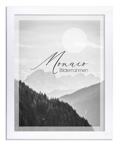 Bilderrahmen Monaco - 70x90 cm, Weiß MattNachbildung, 1 mm Kunstglas klar