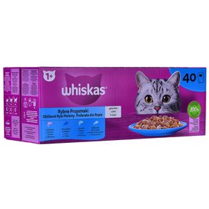 Whiskas Katzenfutter Nassfutter Adult 1+ Fisch-Auswahl in Gelee 40x85g Portionsbeutel Multipack