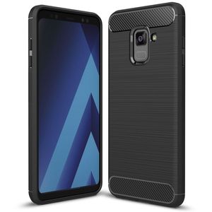 NALIA Handyhülle kompatibel mit Samsung Galaxy A8 2018, Ultra Slim Silikon Smart-Phone Case Cover, Dünne Crystal Schutzhülle, Etui Handy-Tasche Back-Cover Bumper, Gummihülle - Schwarz