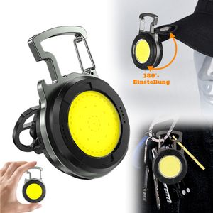 LED Kappenclip Stirnlampe, USB Wiederaufladbar Kopflampe COB Superhell Scheinwerfer mit 4 Lichtmodi für Outdoor Joggen/Wander Einsatz