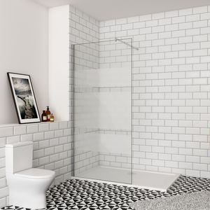 (1180-1200mm) 120x190cm Duschabtrennung Walk In 6mm Nano ESG + 70-120cm Stabilisator Duschtrennwand