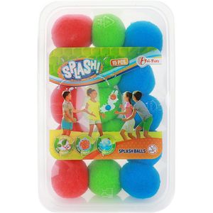 Toi-Toys - SPLASH Super Splashbälle 5cm (15 Stück mit Aufbewahrungsbox) Wasserbomben nachhaltig