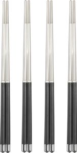 4 Paar Chinesische Essstäbchen Set aus Edelstahl | edle Sushi Stäbchen Spülmaschinenfest und Rostfrei | Wiederverwendbare 24,3cm Chopsticks für Asiatisches Geschirr Besteck