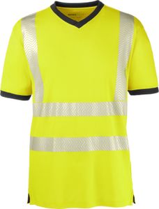 4PROTECT Unisex Warnschutz-T-Shirt Warnschutz T-Shirt MIAMI 3431 Mehrfarbig leuchtgelb/grau 4XL