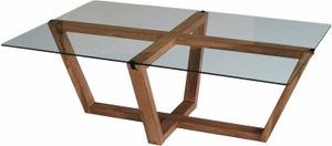 Wohnzimmertisch Daaboubo, Niedriger Wohnzimmertisch, Kaffeeregal, Couchtisch für Sofa, 105x65h35 cm, Nussbaum